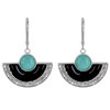 Boucles d'Oreilles Argent 925 Eventail de Corne et Perle de Larimar - vue V2