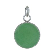Pendentif Argent 925 Rond Dentelé d'Aventurine