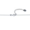 Collier Chaine Argent Rhodié Cinq Perles de Larimar et Quatre Diamants Noirs Facettées - vue V2