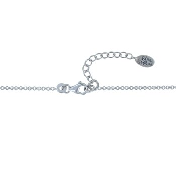 Rhodium 925 Silver Chain Necklace Five Larimar Pearls and Four Faceted Black Diamonds