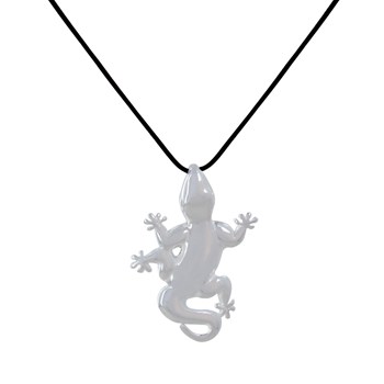 Silver necklace 925 Salamander Link Black