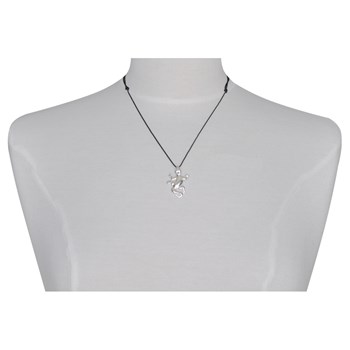 Silver necklace 925 Salamander Link Black