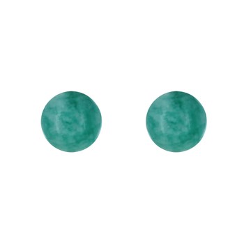 925 Sterling Silver Stud Earrings with 8 mm Amazonite Beads
