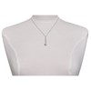 Collier Chaine Argent Rhodié Deux Perles de Larimar et Deux Diamants Noirs Facettées - vue V3