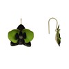 Boucles d'Oreilles Laiton Orchidée en Cuir - vue V1