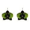 Boucles d'Oreilles Laiton Orchidée en Cuir - vue V2