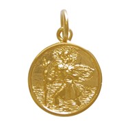 Pendentif Plaqué Or Médaille Ronde Saint Christophe