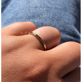 Bague Plaqué Or Alliance Fine Martelée