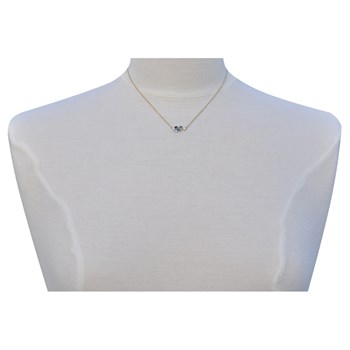 Gold-plated 5 Oval and Round Strass Necklace - Blue