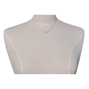 Gold-plated 5 Oval and Round Strass Necklace - White