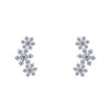 Boucles d'Oreilles Clous Argent Trois Fleurs et Oxyde Blanc - vue V2