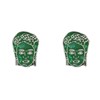 Boucles d'Oreilles Clous Argent 925 Visage Vert - vue V2