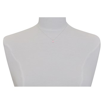 925 Silver and Strass Chain Necklace - Pink