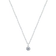 Collier Chaine Argent 925 et Strass - Blanc