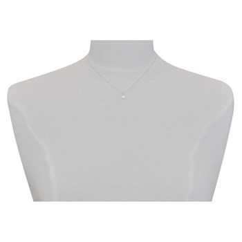 925 Silver and Strass Chain Necklace - White