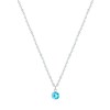 Collier Chaine Argent et Strass - Bleu ciel - vue V1