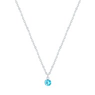 Collier Chaine Argent et Strass - Bleu ciel