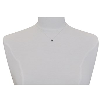 925 Silver and Strass Chain Necklace - Black