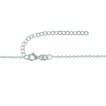 925 Silver and Strass Chain Necklace - Black