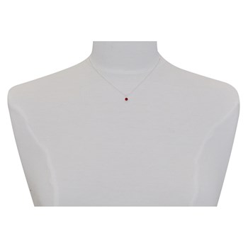 925 Silver and Strass Chain Necklace - Red