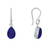 Boucles d'Oreilles Argent 925 Crochet Petite Goutte de Lapis Lazuli - vue V1