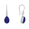 Boucles d'Oreilles Argent Crochet Petite Goutte de Lapis Lazuli - vue V1