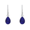 Boucles d'Oreilles Argent Crochet Petite Goutte de Lapis Lazuli - vue V2