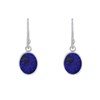 Boucles d'Oreilles Argent Crochet Petit Ovale de Lapis Lazuli - vue V2