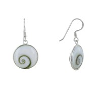 Boucles d'Oreilles Argent 925 Petit Crochet Grand Oeil de Sainte Lucie Rond