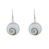Boucles d'Oreilles Argent 925 Petit Crochet Grand Oeil de Sainte Lucie Rond - vue V2