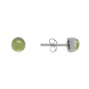 Boucles d'Oreilles Clous Argent 925 Demi Perle de Péridot - vue V1