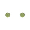 Boucles d'Oreilles Clous Argent 925 Demi Perle de Péridot - vue V2