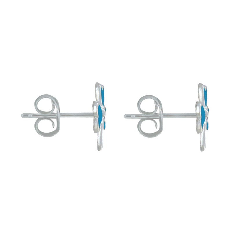 Boucles d'Oreilles Argent Trèfle Emaillée - vue 3