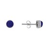 Boucles d'Oreilles Clous Argent Demi Perle de Lapis Lazuli - vue V1