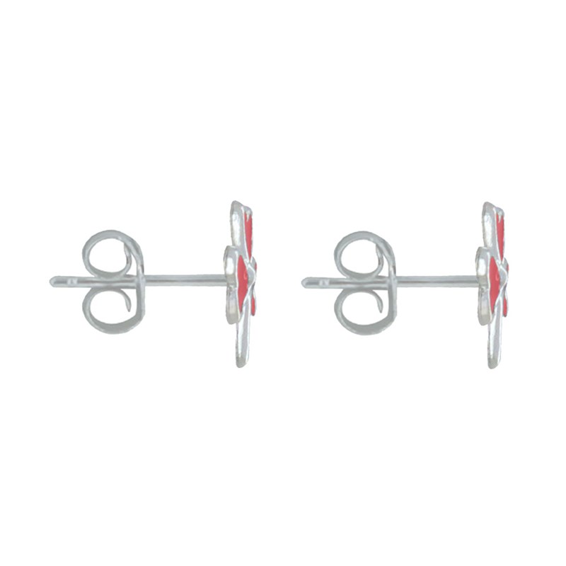 Boucles d'Oreilles Argent Trèfle Emaillée - vue 3