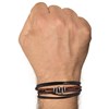 Bracelet Acier Homme Cuir Marron et Griffe - taille 21 cm - vue V2