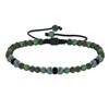 Bracelet Lien Homme Perles Rondes Acier et Turquoise Vertes - taille 18 cm - vue V1