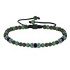Bracelet Lien Homme Perles Rondes Acier et Turquoise Vertes - taille 20 cm - vue V1