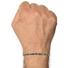 Bracelet Lien Homme Perles Rondes Acier et Turquoise Vertes - taille 20 cm - vue V2