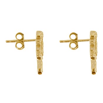 Boucles d'Oreilles Plaqué Or Salamandre et Strass