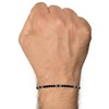 Bracelet Lien Homme Perles Rondes Acier et Onyx Noir - taille 18 cm - vue V2