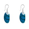 Boucles d'Oreilles Argent Cercle de Nacre Abalone Bleue - vue V3