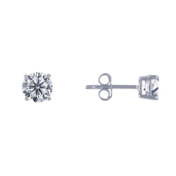 Silver Earrings 925 Solitaire Strass Crystal 6mm