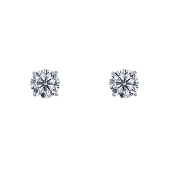 Silver Earrings 925 Solitaire Strass Crystal 6mm
