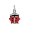 Pendentif Argent 925 Coccinelle Bombée Ligne Rouge et Noire - vue V1
