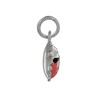 Pendentif Argent 925 Coccinelle Bombée Ligne Rouge et Noire - vue V2