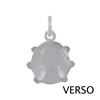 Pendentif Argent 925 Coccinelle Bombée Ligne Rouge et Noire - vue V3