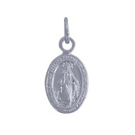Pendentif Argent Petite Médaille Ovale Vierge Miraculeuse