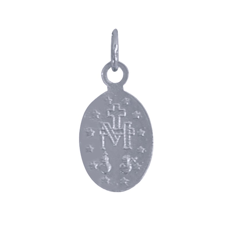 Pendentif Argent Petite Médaille Ovale Vierge Miraculeuse - vue 2