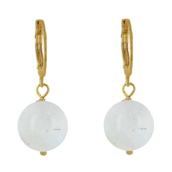 Gold-plated and Moonstone Pearl Mini Creole Earrings